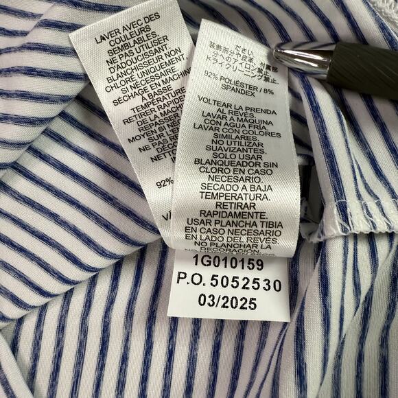 Vineyard Vines Polo Shirt Men’s M Gray Blue Stripe On-The-Go Sankaty Performance - Picture 10 of 11